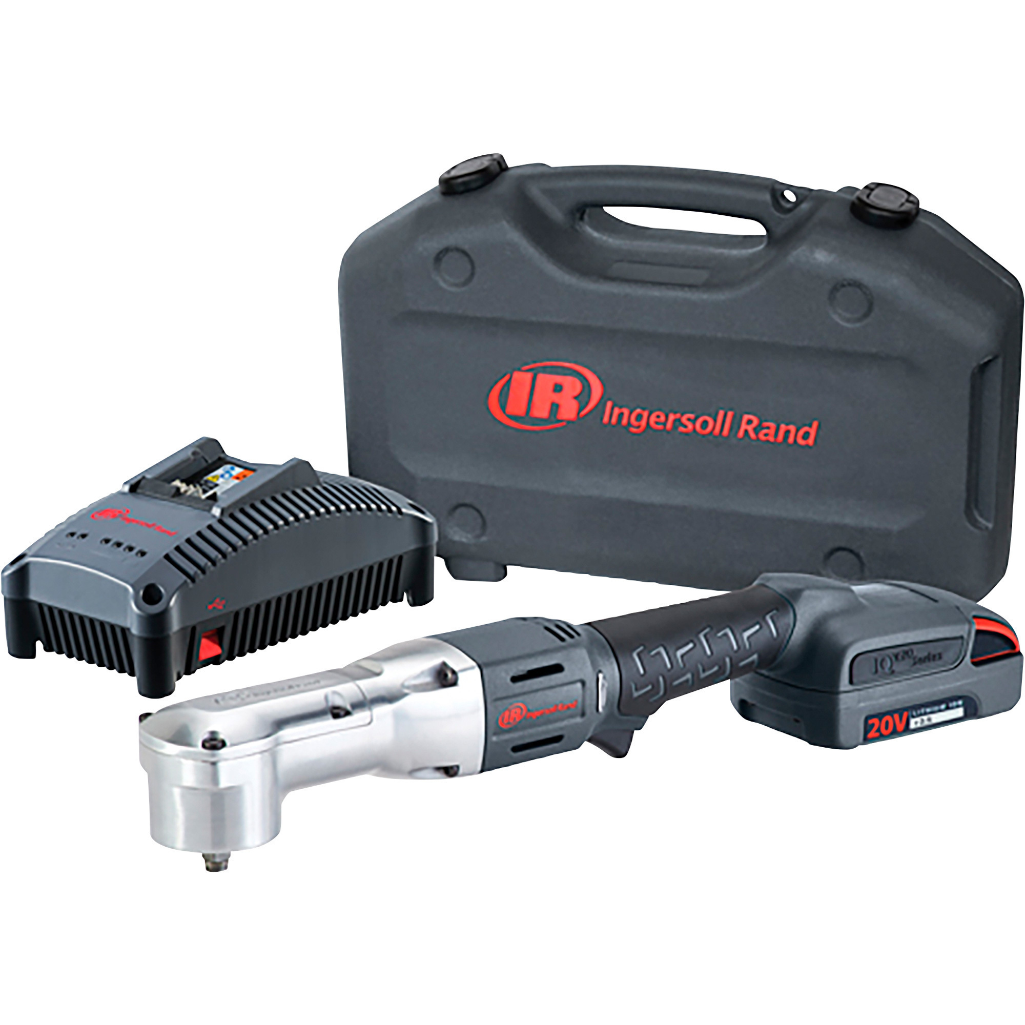 Ingersoll Rand 20V Cordless Right Angle Impact Wrench Kit, 3/8in. Drive, 180 Ft./Lb. Torque, Battery, Model# W5330-K12